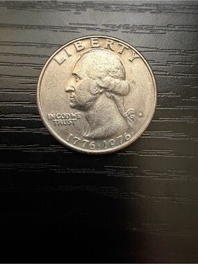 1776-1976 Filled D Mint Bicentennial Washington Quarter Dollar - Silver Tone